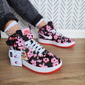⭐Nike Air Force 1 Easy On Sz 7Y Big Kids Shoes Pink 3D Floral Sneaker FQ3692-001